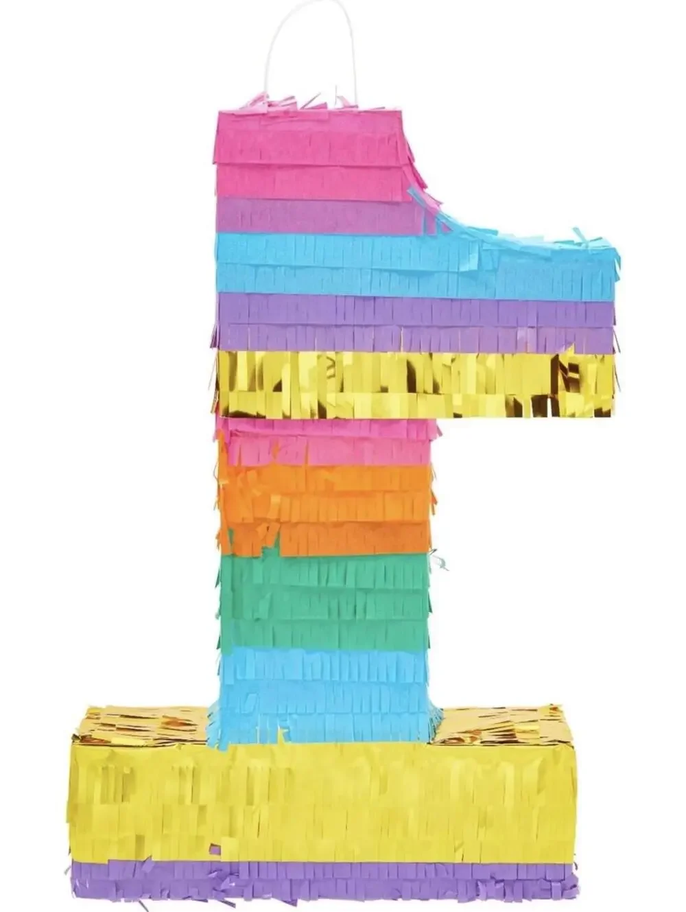 Rainbow Number 1 Piñata Party Decoration